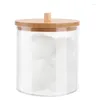 Bottiglie di stoccaggio di gioielli portatili per trucchi per trucco Organizzatore di bambù Cover Cover Contenitore Round Container Box trasparente