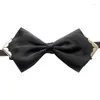 Bow Ties Men Wedding Banquet Party Collar Shirt Tie Handmade Women Necktie Personality Double Two Layer Alloy Metal Head Chic Bowtie