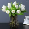 Flores decorativas por atacado PU redondo ovo de cabeça tulip