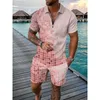 Spårsuitser för mäns T-shirt Set Casual Polo Zip Kort ärm T-shirts och shorts Män passar Summer Tracksuit Clothing Vetement Homme