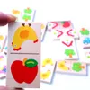 Blocks 28pcs Wooden Domino Fruit Animal Recognize Dominoes Games Jigsaw Montessori Children Learning Education Puzzle Baby Toy 230516