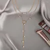 Pendentif Colliers Mode Longue Chaîne Pour Les Femmes Bohème Multi Couches Imitation Perle Collier À La Mode Choker Bijoux