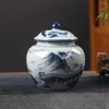 Bottiglie di stoccaggio Vaso di zucchero per tè in ceramica Supporto sigillato da cucina Contenitore dalla forma squisita con coperchio