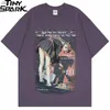 Camisetas masculinas 2023 homens harajuku camiseta hip hop streetwear anime menina killer camise