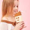 Tumblers yaz sevimli donut dondurma su şişesi ile saman yaratıcı kare karısı kupası taşınabilir sızdırmaz tritan şişesi bpa ücretsiz 230517