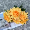 Decorative Flowers 7 Head Simulated Dahlia Chrysanthemum Peony Wedding Hall Flower Arrangement Furniture Placement Living Room Home