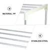 Gift Wrap Stainless Steel Shoe Rack Adjustable Organizer Tower Storage Entryway Three- Layer Shelf Stand Household Shoes Shelves