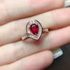 Cluster Rings Sterling Silver 925 Wedding Ring Ruby Natural Gem Women's Luxury Free Mailing smycken Original Butik