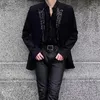 メンズジャケットソードカラーブラックスケールデザインスパンコール光沢のあるハイストリートトレンディバンケットファッション