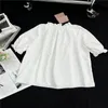 Женская футболка Дизайнерские летние женские футболки из 100% хлопка Топы с вышивкой с буквами для девочек Винтажная укороченная взлетно-посадочная полоса Пуловер с коротким рукавом Рубашка Блузка UXN1