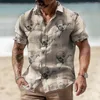 Mäns avslappnade skjortor 2023 Hawaiian för män 3D ankare tryck strand semester kort ärm sommar överdimensionerade toppar tees man blus 5xl camisa