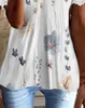 Women's T Shirts 2023 Selling Spring/summer Casual Women's Short Sleeve Printed Lace Patch Deep V-Neck Top
