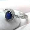 Band Rings Natural Sapphire Rings for Women Sterling Silver 925 Wedding Filled Women 2021 Couple Wedding Diamond Neckles Ring for Jewelry J230517