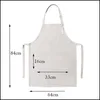 Schürzen Home Sublimation Schürze Blank mit einem verstellbaren Hals Baumwolle Leinen Weiß Kochen Küche Restaurant Handwerk Drop Lieferung Gar Dhjqg