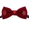 Bow Ties Czerwony Velvet Tie garnitury męskie sukienki Wysokiej klasy British Business Bankiet Bowtie Men Men Akcesoria ślubne Prezenty