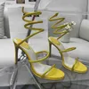 Singone cobra strass sandálias estiletto rene caavilla cilo de 95 mm sapatos de salto alto feminino salto alto sapato de fábrica de designers de luxo de luxo com 3gd