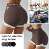 Dames shorts dames gym sport yoga hoge taille heup heup tillen veiligheid broek naadloze haai dunne stijl bult kleur korte leggings 230516