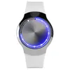 Orologi da polso Creativo Nero Bianco Uomo Donna Display a LED Orologio digitale Cool cinturino in gomma in acciaio inossidabile Touch Screen Coppia orologi