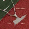 Łańcuchy mapa ze stali nierdzewnej ST. Croix wisiorki naszyjnik złoty kolor srebrny biżuteria łańcuchowa unisex