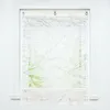 Curtain Roman Wintersweet Floral Printing Sheer Window for Kitchen Living Room Voile Screening Panel med U-formkrokar