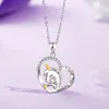 Pendant Necklaces Unique Fashion Horse Shaped Love Forever Heart Necklace Clavicle Chain Mother's Day Gift