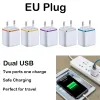 Top Quality 5V 2.1 1A Double USB AC Travel US Wall Charger Plug many colors to choose very popular all over the world fastshipping