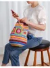 Taille Sacs Bohème Crochet Baril En Forme De Femmes Épaule Tricoté Granny Carré Sacs À Dos À La Main Tissé Sac À Main Casual Voyage Sac 2023