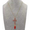 Hanger kettingen Yastyt Cross ketting voor vrouwen sieraden christelijke sieraden Boheemse kleurrijke collier mode paas kwastje