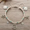 Bracelets de cheville Laut Shell Starfish Liontin Gelang untuk Wanita Menenun Di Kaki BoHo Bohemian Pergelangan Rantai Perhiasan 230517