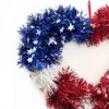 Boule de fleurs décoratives pour voiture fête patriotique décoration en forme de coeur jour de l'indépendance rouge blanc et bleu brillant guirlande maison petites boules