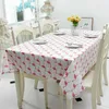 Table Cloth Korean Polyester Cotton Tablecloth Red Flamingos Printing Dust-proof Wedding Party Rectangular Cover