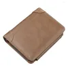 Storage Bags 1 Pc Simple Durable Mens Leather Trifold Wallet W/ Slots Holder Pocket Wallets Money Bag Male Purses Gift