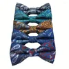 Pajaritas Hisdern Self Tie para hombres Bowtie Paisley Jacquard Woven Classic Butterfly Luxury Business Party Wedding