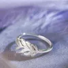 Cluster Rings Original 925 Silver Women Ring Set Wholesale Wing Sterling S925 For Feather Dancing Party Gift