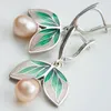 Dangle Earrings Ethnic Style Imitation Celadon Porcelain Design Geometric Vintage For Women Flower Pattern Creative Jewelry Gift