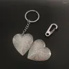 Keychains 1 st Big Daisy Heart Rostfritt stål Flower 40mm Locket Keychain DIY Key Chains Valentines Day Gift Making Tillbehör
