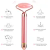 Appareils de soins du visage 5in1 24K Gold Beauty Bar Masseur pour le visage Électrique Vibrant Rose Quartz 3D Roller Lifting du visage Corps Gua Sha Jade Roller 230516