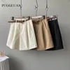 Kvinnors shorts sommarbrett ben Kvinnors kontor Hög midja kostym BEIGE ÖVERSILLA LÖSKNAG