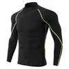 Hommes t-shirts hommes musculation Gym haut de sport séchage rapide chemise de course à manches longues Compression vêtements de sport Fitness serré