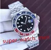 Les hommes regardent gmt ii homme regarde pepsi bezel vert cadran 904l 40 mm mouvement mécanique automatique orologio diamants bang jubiee bracelet wristwatch 13 style