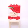 Kerstdecoraties Creative Cartoon Santa Claus paar stoel Cover Red Hat Diner Decor Kerstmis Decoratie ornament benodigdheden