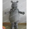 Halloween Gray Hippo Mascot Costume Cartoon anime thema karakter volwassenen maat kerst carnaval verjaardagsfeestje buitenoutfit