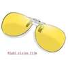 Óculos de sol polarizados Clip On masculino Pochromic óculos de motorista de carro óculos de visão noturna antirreflexo lente de sapo vintage oculo