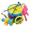 Gry nowatorskie 7pcs Montessori Puzzle Muzyka Grzechotki z piaskowym młotem gwizdek ręczny bęben muzyczny instrument zabawki Dziecko Zabawki 0-12 miesięcy 230517