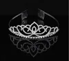 Headpieces Högkvalitativ lyxkristall Rhinestone Bridal Wedding Tiaras och Crowns Hair Accessories Ornament Silver Plated
