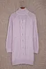 purple Twist Fringe Casual High Neck Sweater Dress Y3Ty#