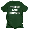 Men's T Shirts Coffee & Horses T-Shirt Funny Sayinger Equestrian Horse Humor Short Sleeve Cotton Man Clothing Fashion Graphic