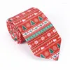 Laço amarra 2023 Mens Natal gravata Impressão do Papai Noel Tree Elk Gifts For Men Acessórios Negócios de neve Cravat pescoço