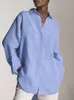 Bluzki damskie koszule swobodne długie rękawy solidne koszule kobiety seksowne workowate topy vonda damskie topy tunika bluzy bluzki bluzki 230516