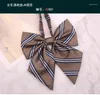 Bow Ties 12.5 12cm Japanese Academic Style Jk Striped Jacquard Polyester Tie For Man Woman Casual Wedding Butterfly